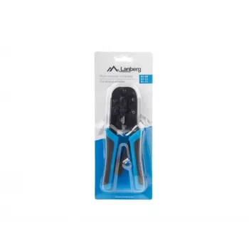 Krimpovacie kliešte LANBERG NT-0201 pre RJ-45 konektory, 180 mm, 315 g, čierne/modré