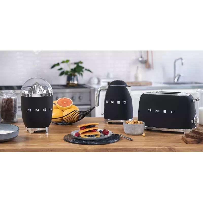 Hriankovač Smeg 50's Style TSF01BLMEU 2 plátky čierna nerez