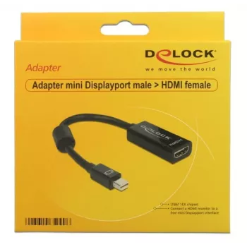 Delock - video adaptér - Mini DisplayPort samec na HDMI samica - 18 cm (65099)