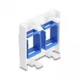 Snap-in rám príslušenstvo DELOCK 81557 — plastový Keystone modulový rám, 45×45×17,5 mm, modrý/biely