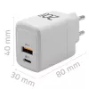 GaN nabíjačka QOLTEC 51823 20W USB napájací zdroj, výstup 5V/20V