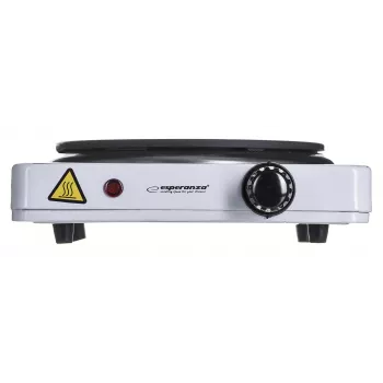 Jednozónová sklokeramická varná doska ESPERANZA EKH002W, Ø18,5 cm, dotykové ovládanie, 260×250×70 mm, biela