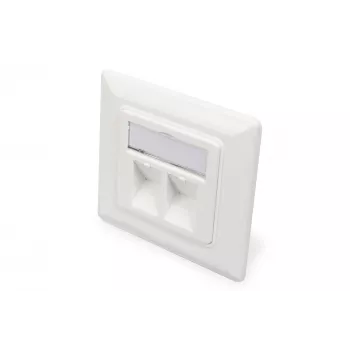 Digitus | nástenná doska pre keystone moduly, nemecký typ, stredová doska 50x50 mm, rám 80x80 mm | DN-93801-1