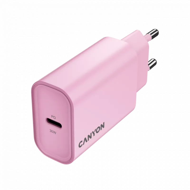 CANYON nabíjačka OnCharge 30CL Max Power 30W 1xPD EU ružová