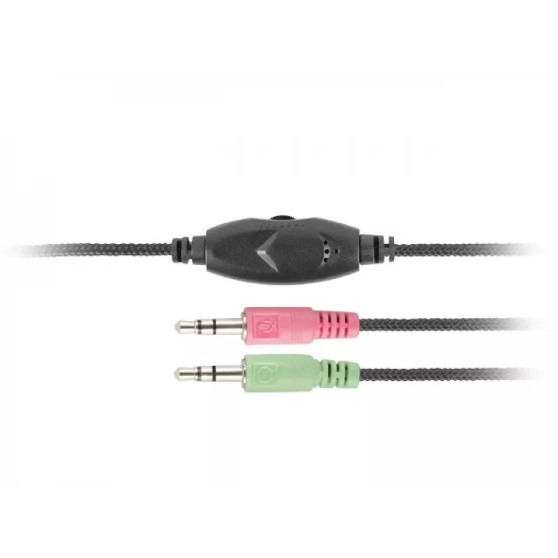 Drôtový binaurálny headset NATEC Rhea s mikrofónom na ramienku, 3,5 mm konektory, 2,2 m kábel, 32 Ω impedancia