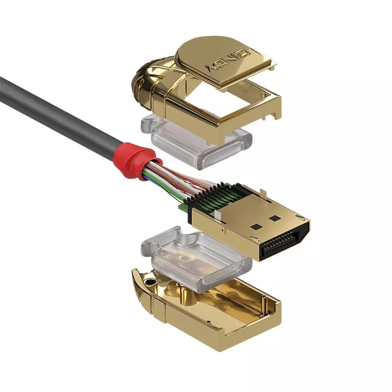 Lindy 36298 kábel DisplayPort 1.2 20 m, Gold Line, DisplayPort samec – DisplayPort samec, 4K30Hz, sivý