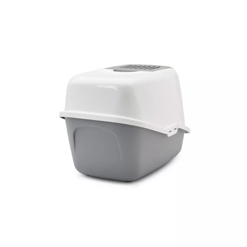 SAVIC Nestor bielo-sivá - WC pre mačky s krytom - 56x39x38,5 cm - 1 kus