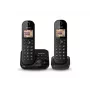 Panasonic KX-TGC422G - bezdrôtový telefón - záznamník s identifikáciou volajúceho - DECT - čierny + ďalší telefón (KX-TGC422GB)