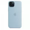 Silikónové puzdro Apple iPhone 15 Plus svetlomodré MagSafe