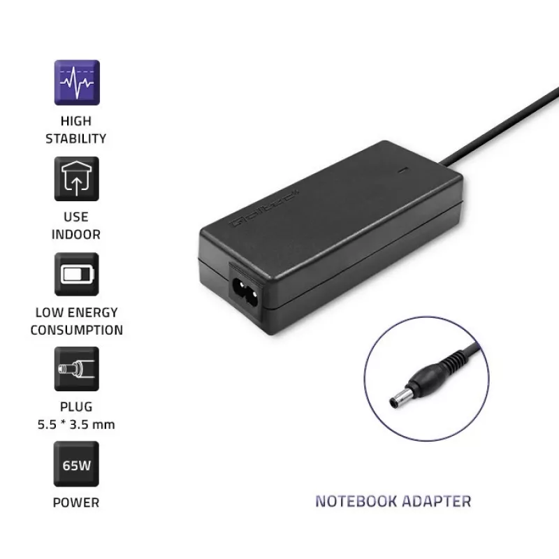 Qoltec 50015.60W napájací zdroj pre Samsung | 60W | 19V | 3,15A | 5,5*3,5+Pin | vrát. napájací kábel