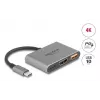 DeLOCK 61071 video kábel adaptér 0,1 m USB Type-C USB Type-C USB Type-A HDMI sivý