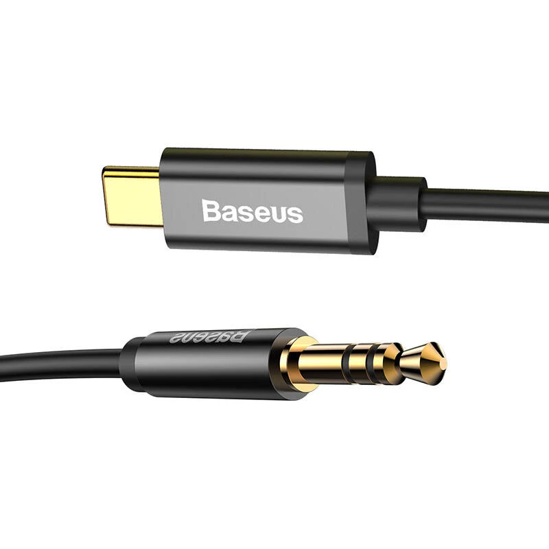 Baseus Yiven audio kábel USB-C na minikonektor 3,5 mm, 1,2 m (čierny)