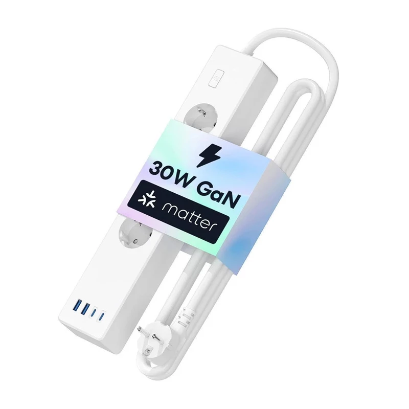 Predlžovacia zásuvka Meross MSP844 — 4 AC zásuvky, 2 USB-A, 2 USB-C