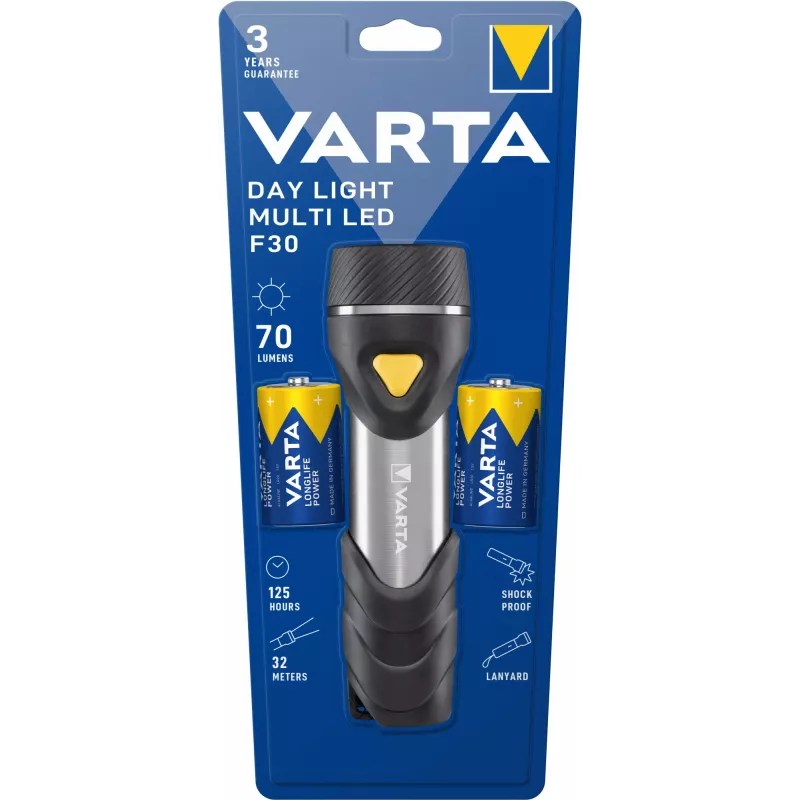Ručná baterka Varta Day Light Multi LED F30 čierna strieborná žltá