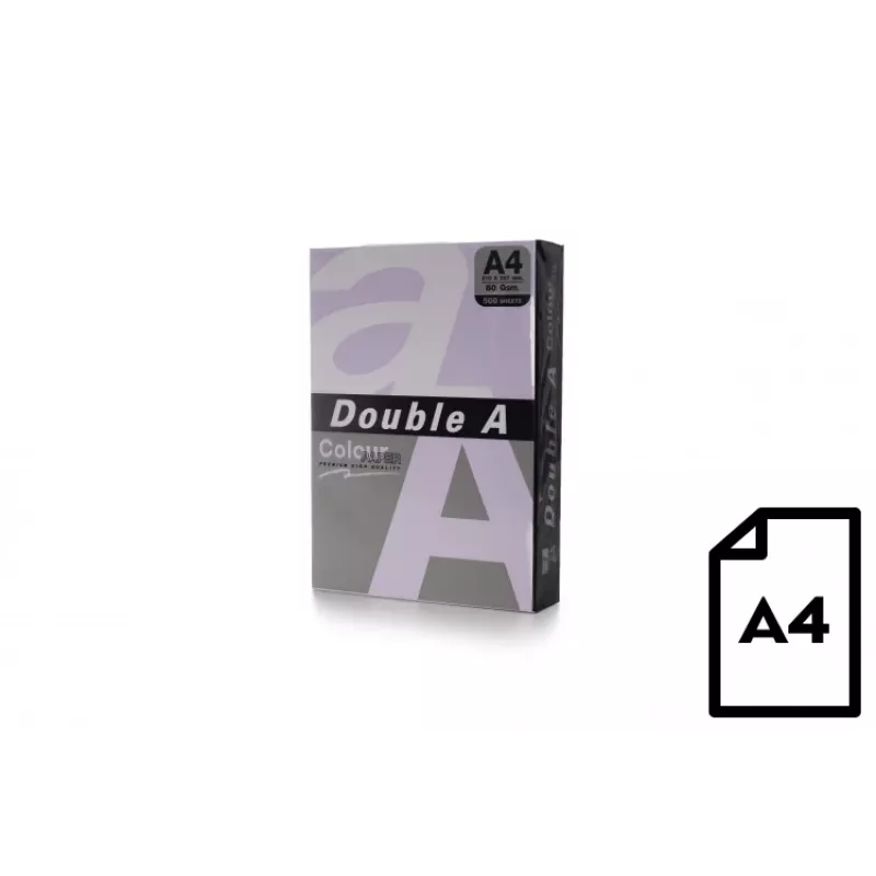 Farebný papier Double A, 80 g, A4, 500 listov, levanduľa