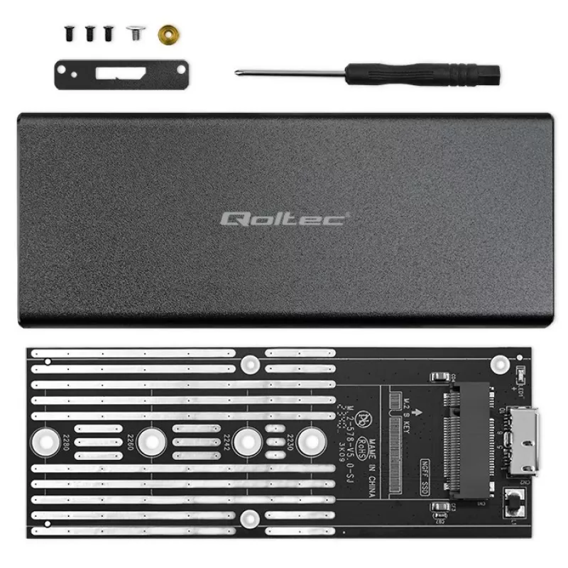 M.2 SATA SSD puzdro QOLTEC 51854 USB 3.0 bez nástrojov