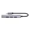 USB-C hub Unitek H1208B — 1x USB-A 5 Gbit/s, 3x USB-A 2.0, USB-C host, hliníkové puzdro, 0,20 m kábel