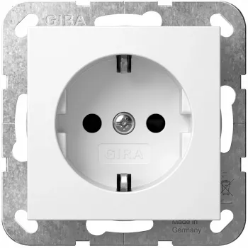 Zásuvka Schuko GIRA SH System 55 čistobiela model 445327 pre rámy System 55