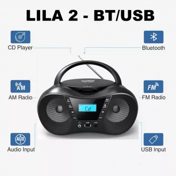 Rádioprehrávač CD LILA2 USB/BT strieborný