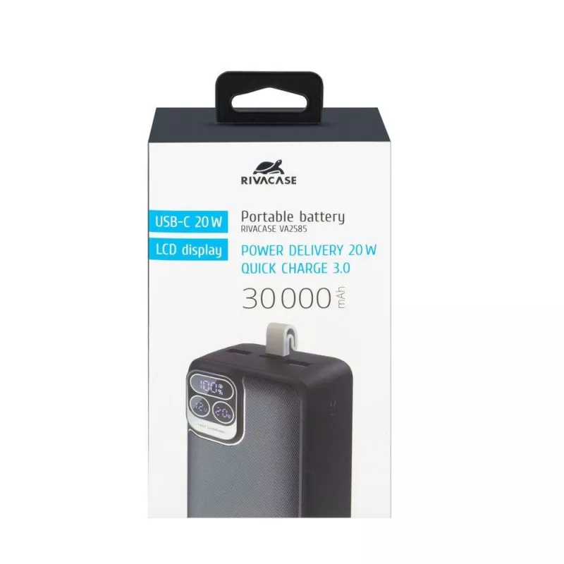 Rivacase VA2585 Powerbanka 30000 mAh 20W, čierna