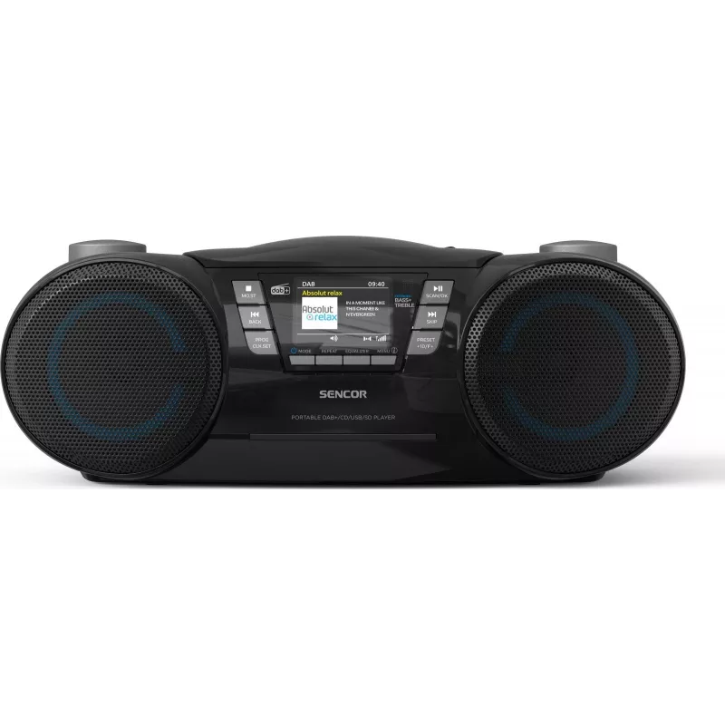 Sencor SPT 6510DB prenosný boombox DAB+, CD/MP3/USB/SD, Bluetooth 5.3, FM RDS, 16 W, čierny