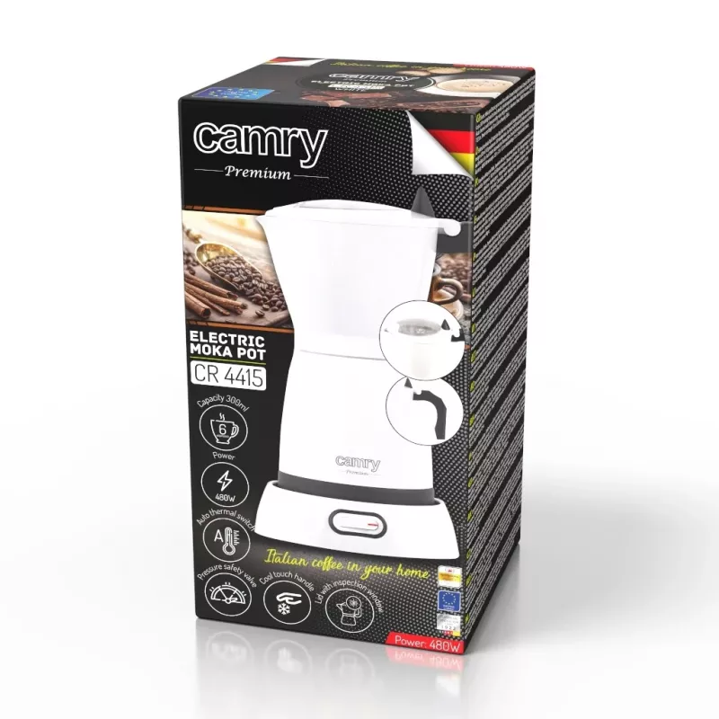 Camry | Elektrický moka kávovar | CR 4415w | 480 W | biely