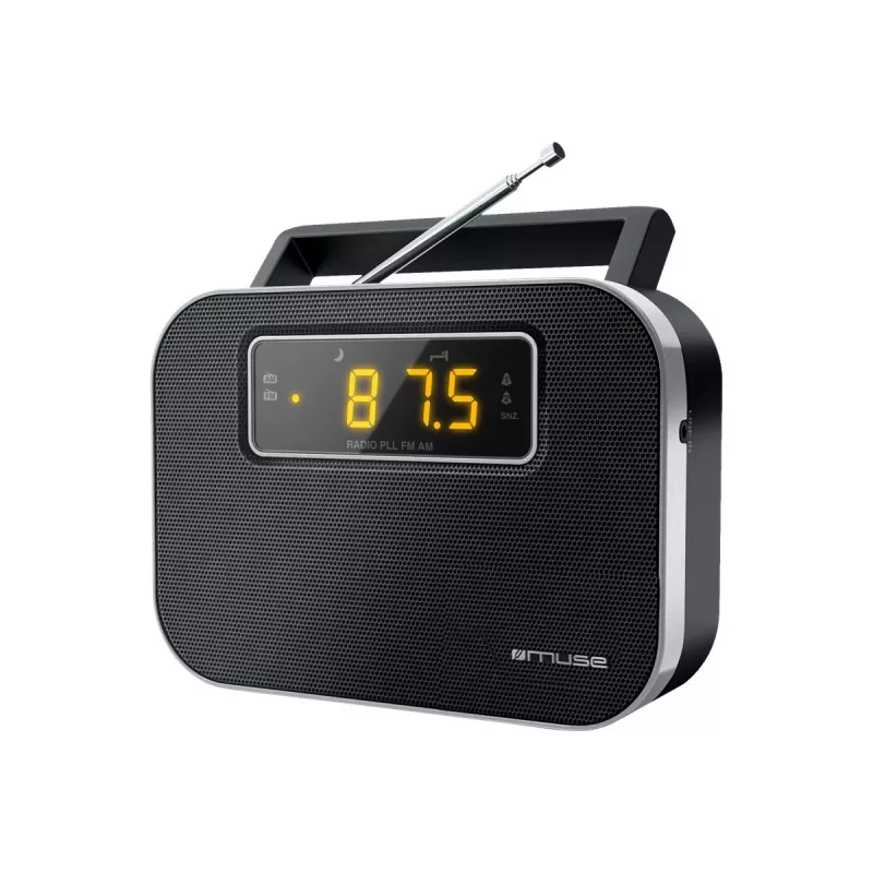 Muse | M-081R | funkcia budíka | 2-pásmové PLL prenosné rádio | čierna