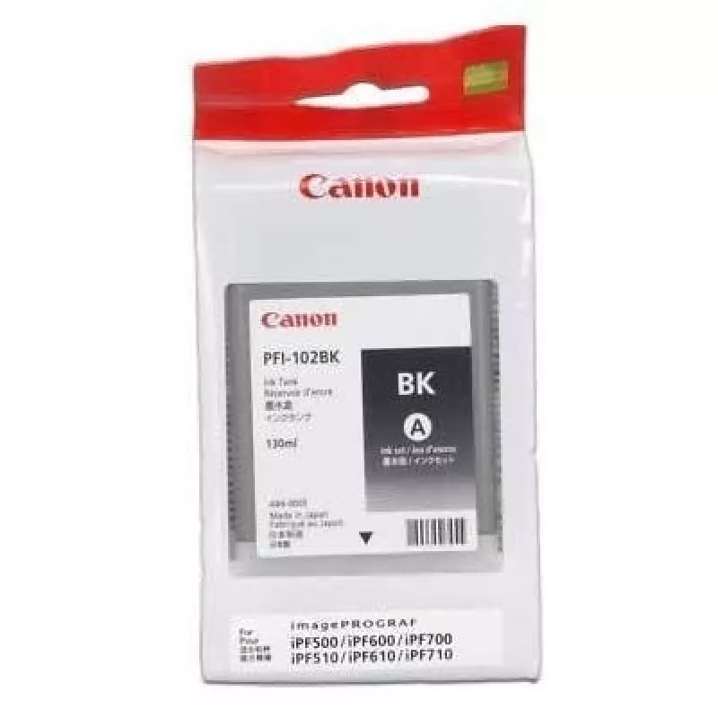 Canon PFI-102BK (0895B001) originálna pigmentová atramentová kazeta, čierna, pre imagePROGRAF iPF500/iPF600/iPF700 (SPEC)