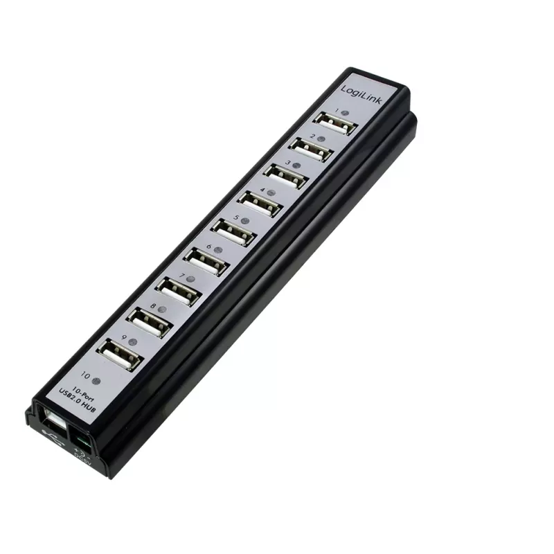 LogiLink UA0096 USB hub 480 Mbit/s čierny