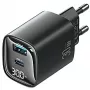 Nabíjačka usams CC229 30W GaN USB-C a USB LED kompaktná cestovná nabíjačka