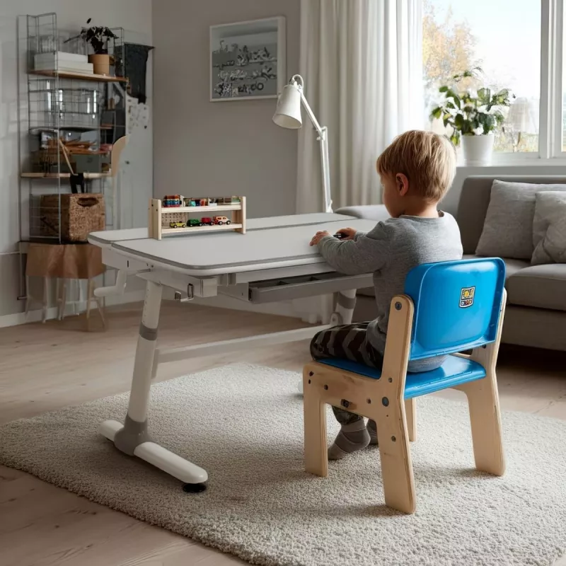 Ergo Office detský ergonomický výškovo nastaviteľný stôl, sivý, max. 100 kg, ER-417 2cz