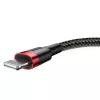 USB-A na Lightning kábel Baseus Cafule 2.4A QC 3.0, 1 m — čierny/červený