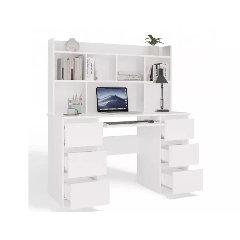 KUBA písací stôl set + Extension Piece, biely