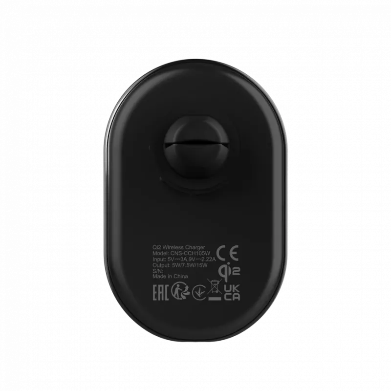 Bezdrôtová autonabíjačka CANYON OnGrip 105 15W Qi2 Wireless čierna