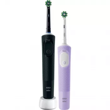 Oral-B Vitality Pro D103 Duo, elektrická zubná kefka čierna/fialová, Black/Lilac Violet, vrátane 2. rukoväte