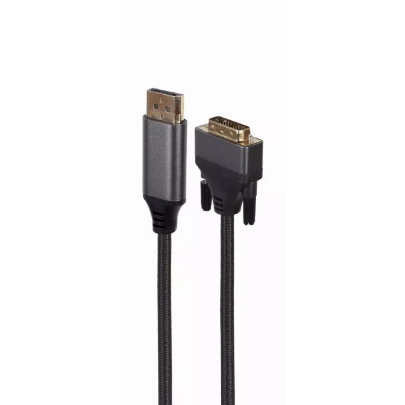 Videokábel adaptér Gembird CC-DPM-DVIM-4K-6 – DisplayPort na DVI, 1,8 m, 4K, čierny