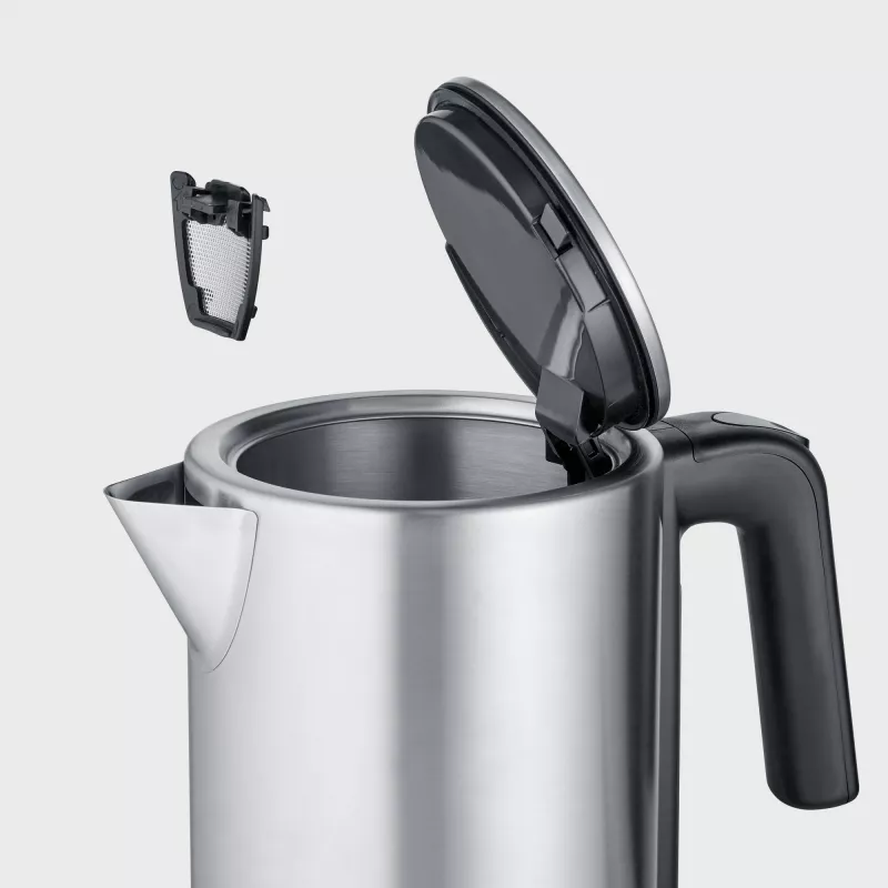 Rýchlovarná kanvica SEVERIN WK 3449 — 1,7 l, 2400 W, nerez/plast, čierno-strieborná
