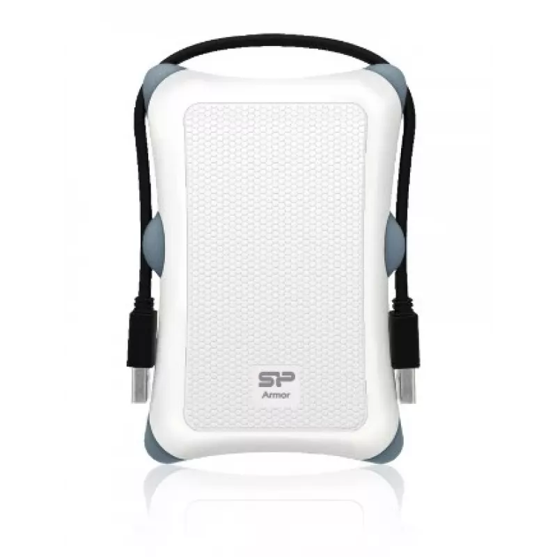 Puzdro na pevný disk Silicon Power Armor A30 — 2,5 palca, jeden slot, USB 3.2 Gen 1, biela, plast/guma