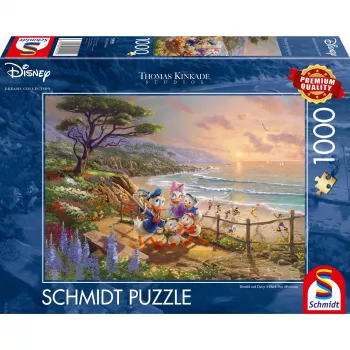 Thomas Kinkade Studios: Disney - Donald a Daisy Popoludnie s kačicou, puzzle 1000 dielov