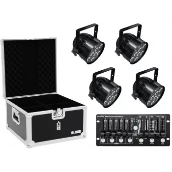 LED PAR-56 svetelná sada EUROLITE 20000411 — 4x HCL PAR-56 reflektory s flightcase a ovládačom
