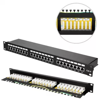 Extralink CAT6 STP V2 | patch panel | 24 portov