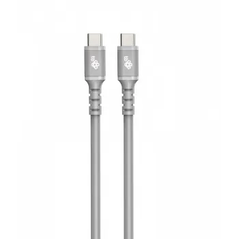 USB C - USB C kábel 1 m. silikón sivý