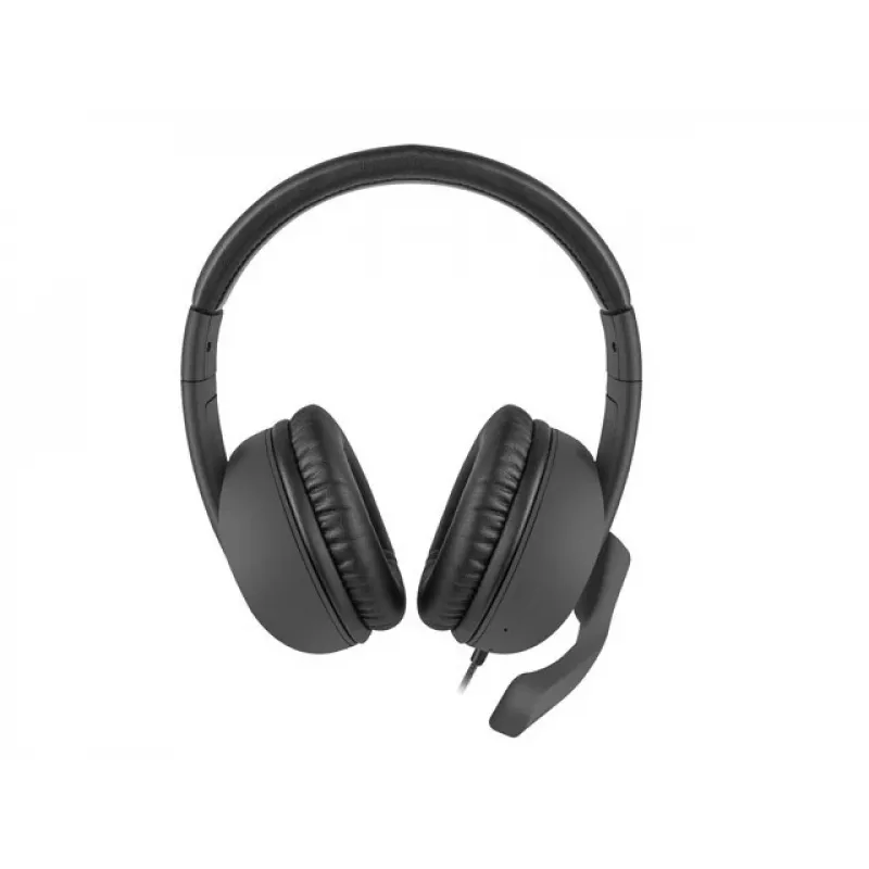 Drôtový binaurálny headset NATEC Rhea s mikrofónom na ramienku, 3,5 mm konektory, 2,2 m kábel, 32 Ω impedancia