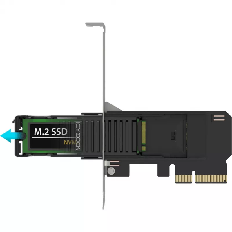 ICY DOCK MB305M4P-B rám na výmenu M.2 NVMe SSD na PCIe 4.0 x4 adaptérovú kartu