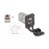 DeLOCK 67061 D-Typ RJ45 Cat.6A STP zásuvka do steny s ochranným krytom, IP66