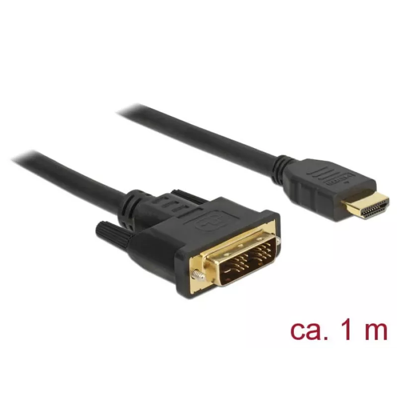 Video kábel adaptér DeLOCK 85582 1 m HDMI Type-A DVI-D čierny