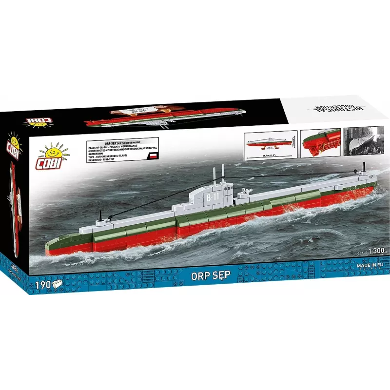 Plastový modelársky set Cobi poľská ponorka ORP Sęp mierka 1:300 (COBI-4856)