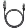 Ethernetový kábel USB-A 3.2 Gen1 konektor samec > RJ-45 konektor samec, LAN adaptér čierny/strieborný, 10 metrov, pletené textilné opláštenie