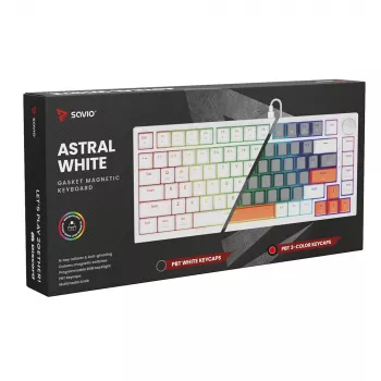 Savio ASTRAL WHITE JADE 3 COLOURS klávesnica Gaming USB QWERTY US International