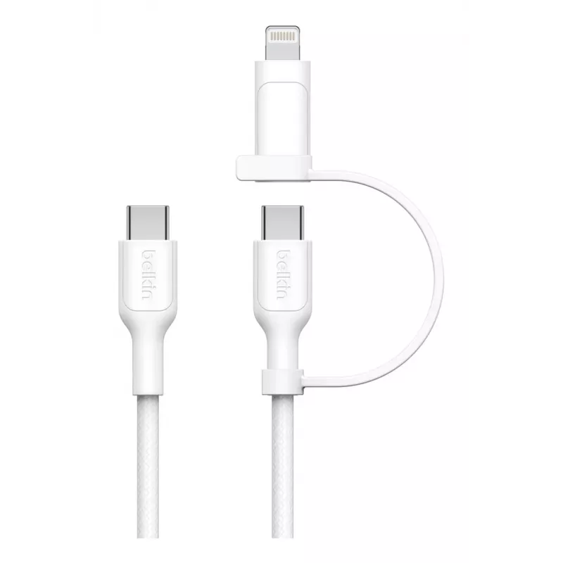 USB kábel Belkin BoostCharge Pro 1,5 m USB-C USB-C/Lightning biely